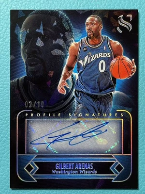 Gilbert Arenas 2024-25 Panini Silhouette 02/10 Profile Signatures Cracked Ice - Image 1 of 3