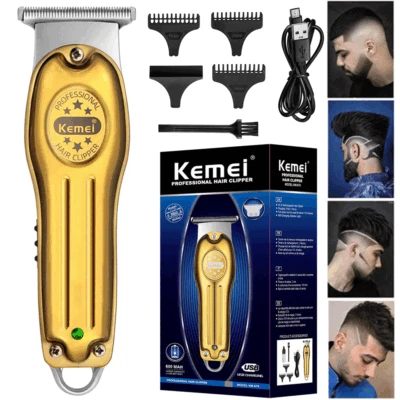 Cortapelos profesional Kemei recortadora inalámbrica máquina de corte de barba peluquero Foto 1 de 4