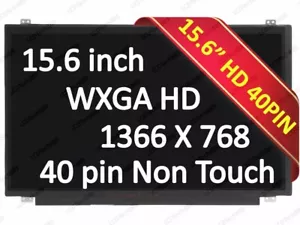 15.6 Slim 1366x768 HD LED LCD Screen 40 pin for HP Compaq HP 350 G1 (F6P41AV) - Picture 1 of 12