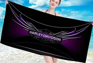 Harley-Davidson Motorcycle Bath Towel Measure 31 x 52 Inches - Picture 1 of 5