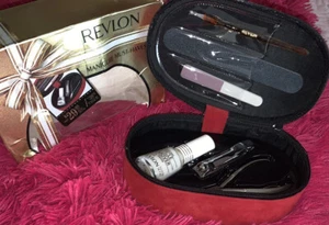 Revlon Manicure Must -Haves Stainless Steel Tools Set With Red Suede Box - Picture 1 of 7