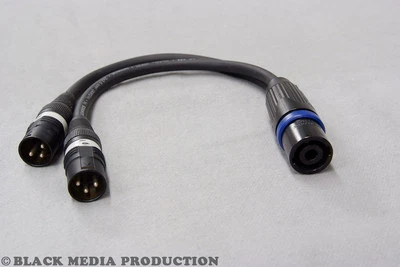 Lautsprecher Y-Adapter / Split SC-Meridian | Speakon NL4 -> 2x LS XLR Stecker - Bild 1 von 3