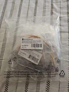 Monoprice Cat6 Ethernet Patch Cable - 0.5 feet - Yellow | Snagless RJ45 (x10) - Picture 1 of 3