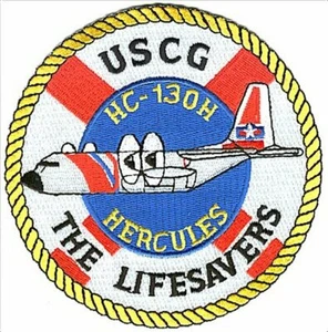 HC-130H Hercules Lifesavers sinistra W4672 USCG toppa Guardia Costiera - Foto 1 di 1