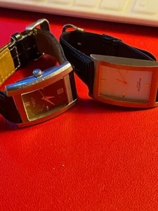 2-TWO Kenneth Cole New York tank style watches..Runs--! silver & 1 Rose gold - Picture 1 of 4
