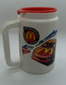 McDonald's Racing Team Vintage 1993 Whirley Travel Mug Cup Stricklin & Johnson - Picture 1 of 6