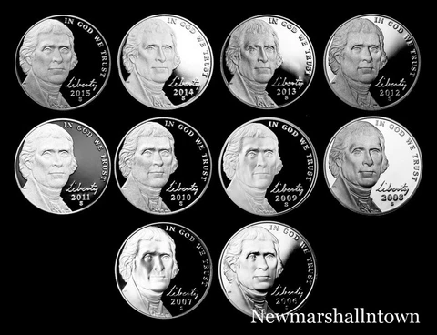 2006 2007 2008 2009 2010 2011 2012 2013 2014 2015 S Jefferson Mint Proof Set Cover