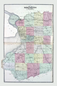 1880 Farm Line Map of Erie County New York - Picture 1 of 3