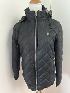 G-STAR RAW Gr. S gesteppte Bomberjacke Overshirt schwarz Kragen versteckte Kapuze - Bild 1 von 14