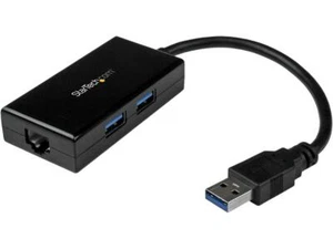 StarTech.com USB 3.0 to Gigabit Network Adapter with Built-In 2-Port USB Hub - N - Picture 1 of 6
