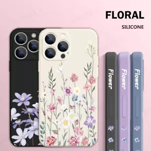 Funda para iPhone 16 Pro Max 15 14 13 12 11 a prueba de golpes patrón de flores cubierta suave - Imagen 1 de 21