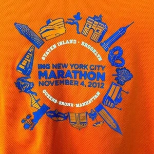 Rare 2012 New York City Marathon Orange Long Sleeved Technical Running Shirt XL - Picture 1 of 10