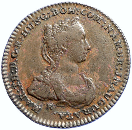 1744 BELGIUM Maria Theresia STATES of NAMUR ANTIQUE Jeton Token Medal i102899