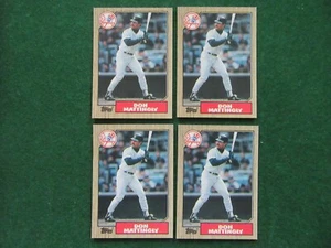 1987 Topps Don Mattingly #500 New York Yankees Lot of (4) NR-MINT OR BETTER - Bild 1 von 2
