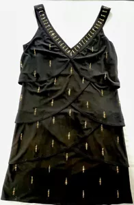 White House Black Market Damen Schwarz SL Stufen Negligee Kleid Größe XXS - Bild 1 von 9