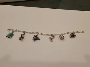 VINTAGE STERLING SILVER CHARM BRACELET 7.5" - Picture 1 of 8