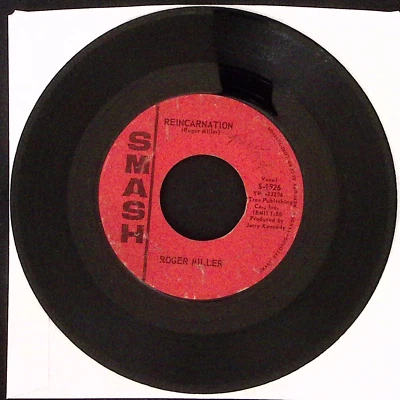 ROGER MILLER REINCARNATION/CHUG-A-LUG SMASH REC VINYL 45 VG 44-180 - Image 1 of 2