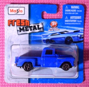Maisto Fresh Metal 1957 Chevy Pickup Blue 1:64 Diecast - RARE - SHIPS FREE! - Picture 1 of 3