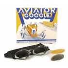 Aviator Retro Std Motorcycle Vintage Cafe Racer Riding Goggles - Chrome