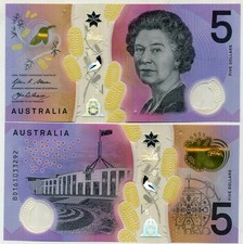 AUSTRALIA 5 DOLLARS 2016 P 62 POLYMER UNC