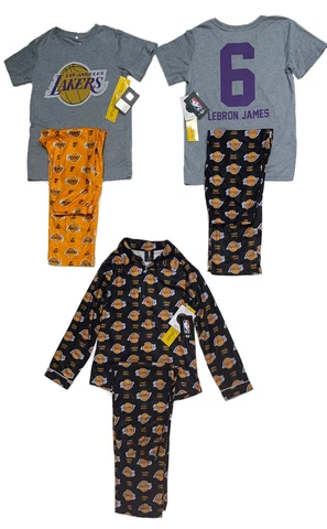 Los Angeles Lakers NBA Youth Boys Pajama Pants & Shirt Sleepwear Size 8-12 NWT Cover