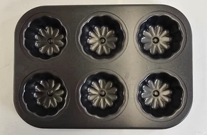 Antihaft Mini Blumen Bundts Kuchen Backform hält 6 Mini Kuchen - Bild 1 von 8