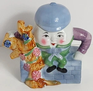 Humpty Dumpty Teapot Ceramic Decorative Collectible Vintage FEITX Nursery Rhyme - Picture 1 of 9