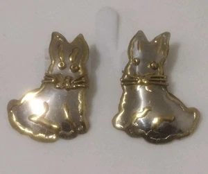 Pendientes de conejo vintage hechos en México metales mixtos - Imagen 1 de 3
