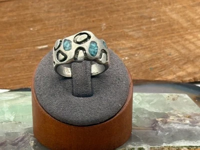 De colección Grueso Mexicano Suroeste Plata Esterlina Turquesa Talla 9.5--1730.25 Foto 1 de 4