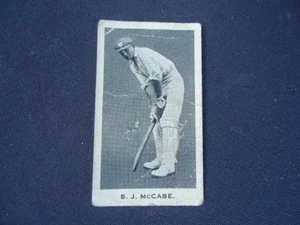 1932 Australian Sporting celebrities Cigarette cricket Card S. J. McCabe - Bild 1 von 2