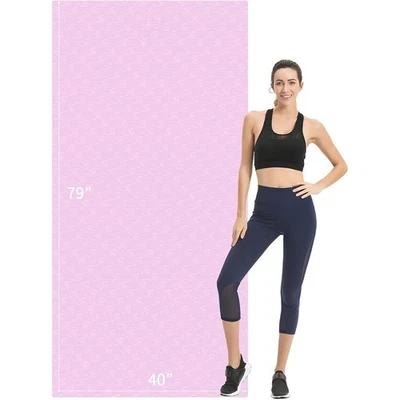 Tapete de ioga extra longo antiderrapante 1/2 polegada de espessura durável tapete de exercício de pilates novo - Imagem 1 de 4