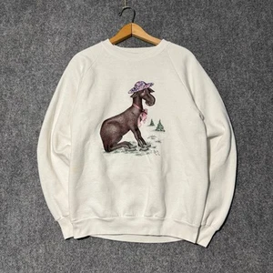 Jerzees Sweatshirt Men’s Large Stained Washington Chehalis 250 Made In USA White - Picture 1 of 9