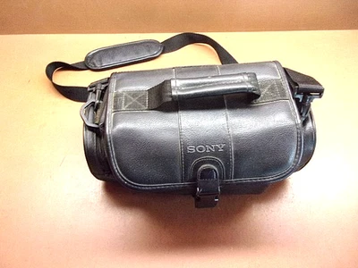 SONY Black Faux Leather Camcorder Camera Bag Carry Case w/Shoulder Strap VGC! - Image 1 of 4
