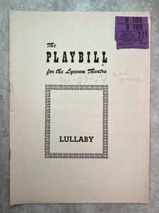 Vintage Playbill – Lullaby – Lyceum Theatre, February 1954 – Ticket Stubs - FLOP - Picture 1 of 3