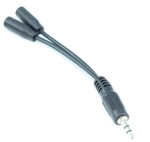 4INCH 3.5mm Mini-Stereo TRS Male to Two 3.5mm Mini-Stereo TRS Female S - Picture 1 of 2