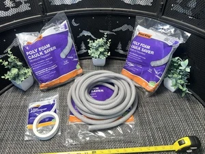 40 QTY! BULK- Grey Poly Foam Caulk Saver 1/2” x 20 ft 3/8” & 5/8 V-Seal Strips - Picture 1 of 7
