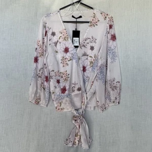 Portmans Floral Wrap Tie Blouse – Size 16 - Picture 1 of 12