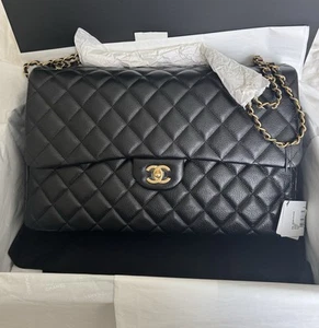 Chanel Black Quilted Caviar XXL Travel Flap Bag - Picture 1 of 9