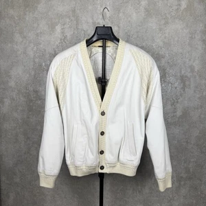 TORRAS buttery soft natural leather bomber lightweight cardigan jacket sz 40 - Picture 1 of 15