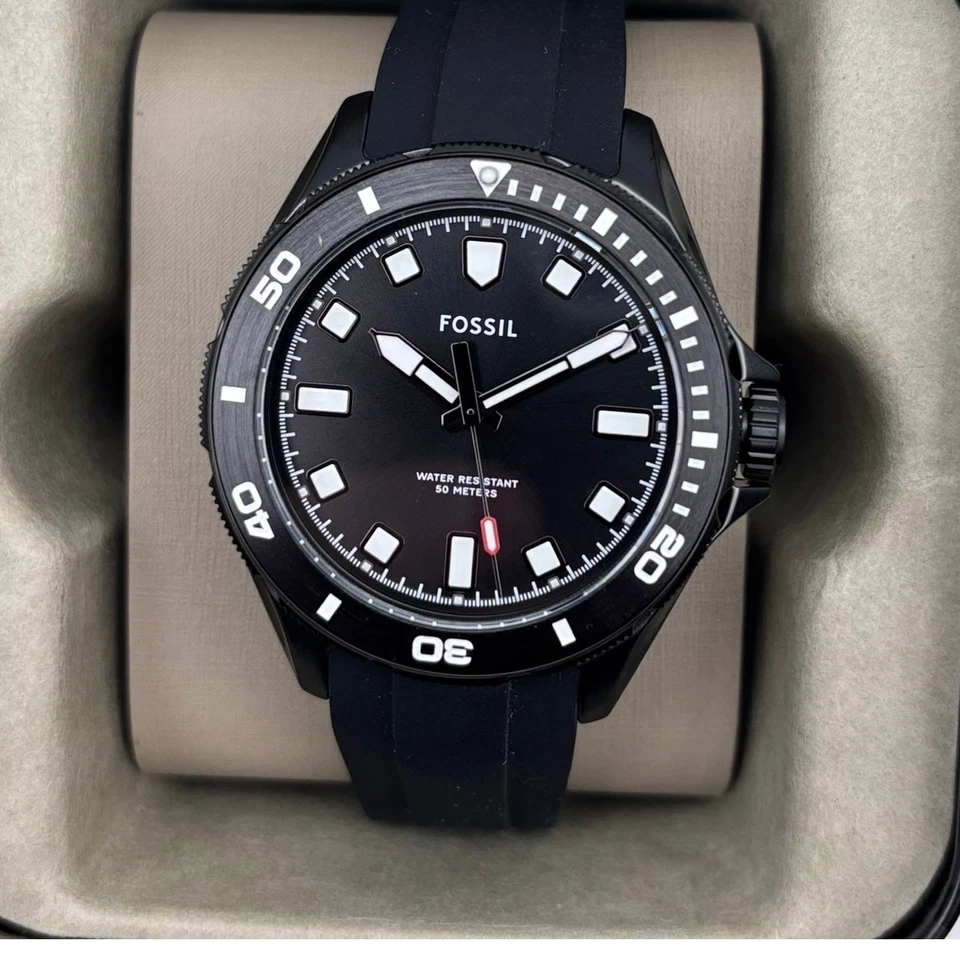 Reloj de cuarzo Fossil Dalton BQM2886 para hombre 42 mm correa de silicona negra nuevo en caja con etiquetas Foto 1 de 4
