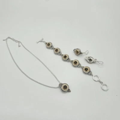 Juego de joyas Art Deco Premier Designs marrón topacio ahumado y circonita cúbica transparente Foto 1 de 4