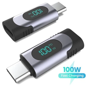 OTG USB-C Adapter PD 100W Mobile Phone Converter Type-C Power Meter Laptop - Picture 1 of 7