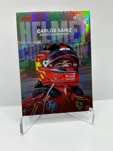 2024 Topps Chrome Formula 1 F1 Carlos Sainz #HC-4 Helmet Collection Refractor - Picture 1 of 2