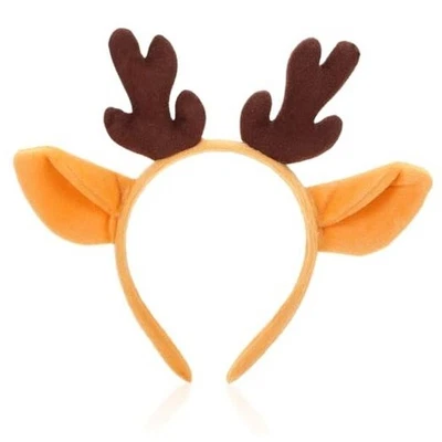 Diadema de astas de reno JIEYAO, orejas de animales astas de ciervo realistas amarillas Foto 1 de 4
