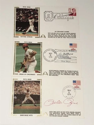Pete Rose 1978 EE. UU. SERVICIO POSTAL EDICIÓN 1er DÍA AUTOGRAFIADO PERSONALMENTE  Foto 1 de 2