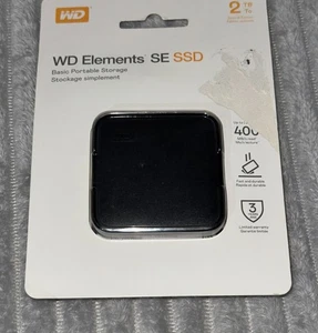 WD 2TB Elements SE Portable SSD USB 3.0 upto 400 MB/s WDBAYN0020BBK-WESN Black - Picture 1 of 3
