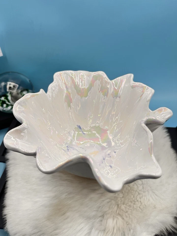 Tigela de cerâmica iridescente vintage Global Views! Impressionante! Feito na Itália! MCM - Imagem 1 de 4