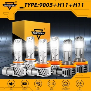 For 2013-2015 Honda Accord AUXBEAM LED Headlight High Low Fog Light Combo 6500K - Picture 1 of 12