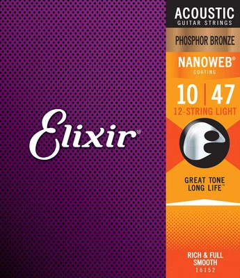 Elixir Phosphor Bronze Nanoweb 10-47 16152 - 12-String