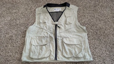 Chaleco de pesca vintage ligero Columbia bronceado/caqui - talla XL Foto 1 de 4